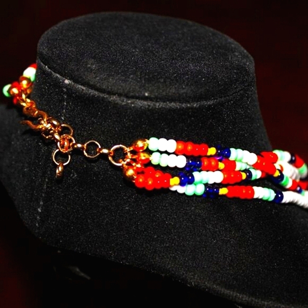 Boho Beaded Layered Necklace Handmade– - Picture 5 of 6